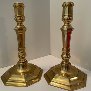 Vintage Heavy Brass Candle‎ Holders 8”